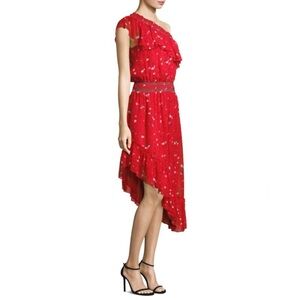 Joie Hafsa Siesta Silk One Shoulder Asymmetrical Dress Size M